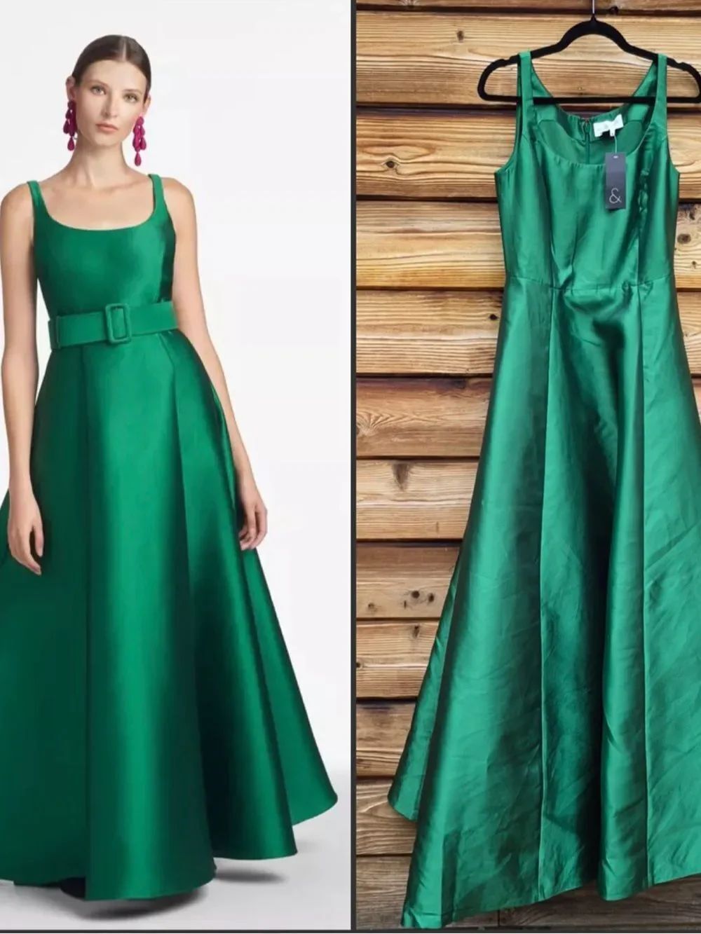 NWT Sachin + Babi Green Kruse Gown Dress Size 6 NO BELT